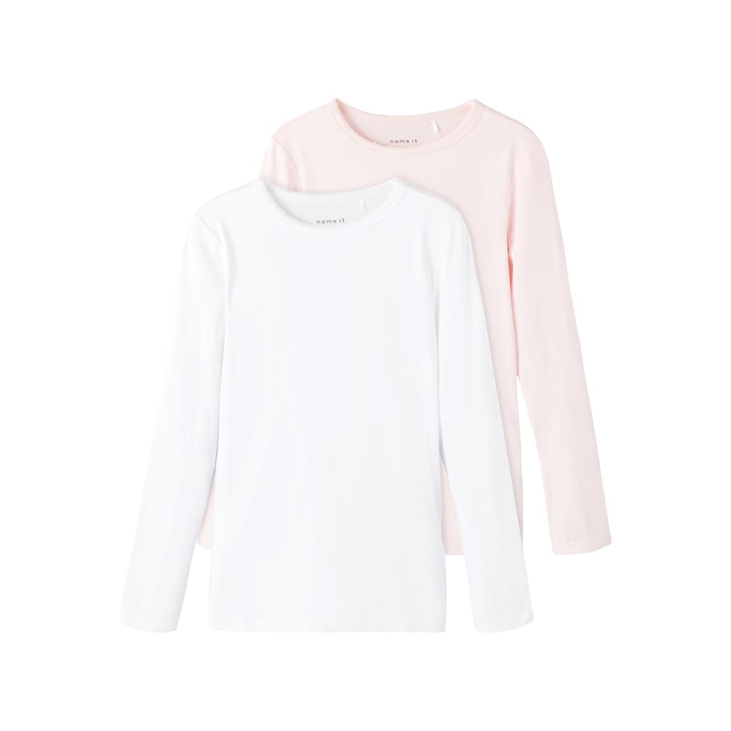 2 Pak Slim Fit Basis Bluser Barely Pink fra Name It