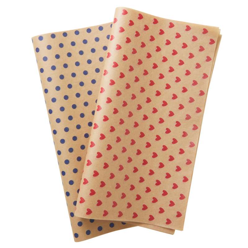 50 Stk. Sandwichpapir   Hearts   Rød fra Rice