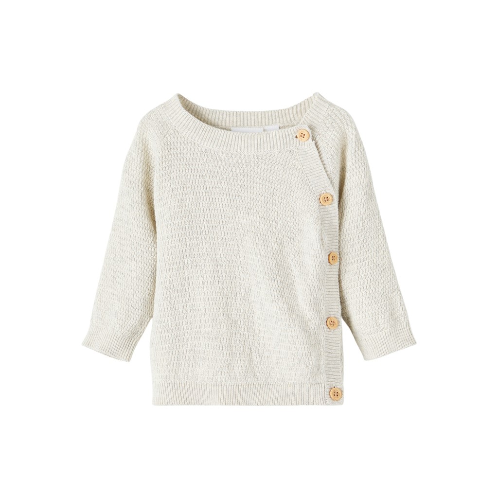 Baby Strik Cardigan Otter Peyote Melange fra Name It