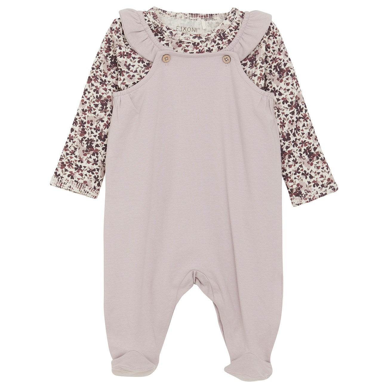 Cloud Gray Set W. Rib Body & Romper   Str. 50 fra Fixoni