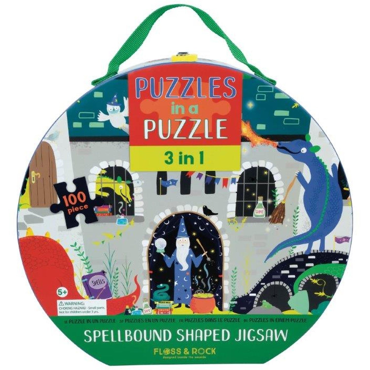 3 I 1 Puslespil M. 100 Brikker Spellbound fra Floss & Rock