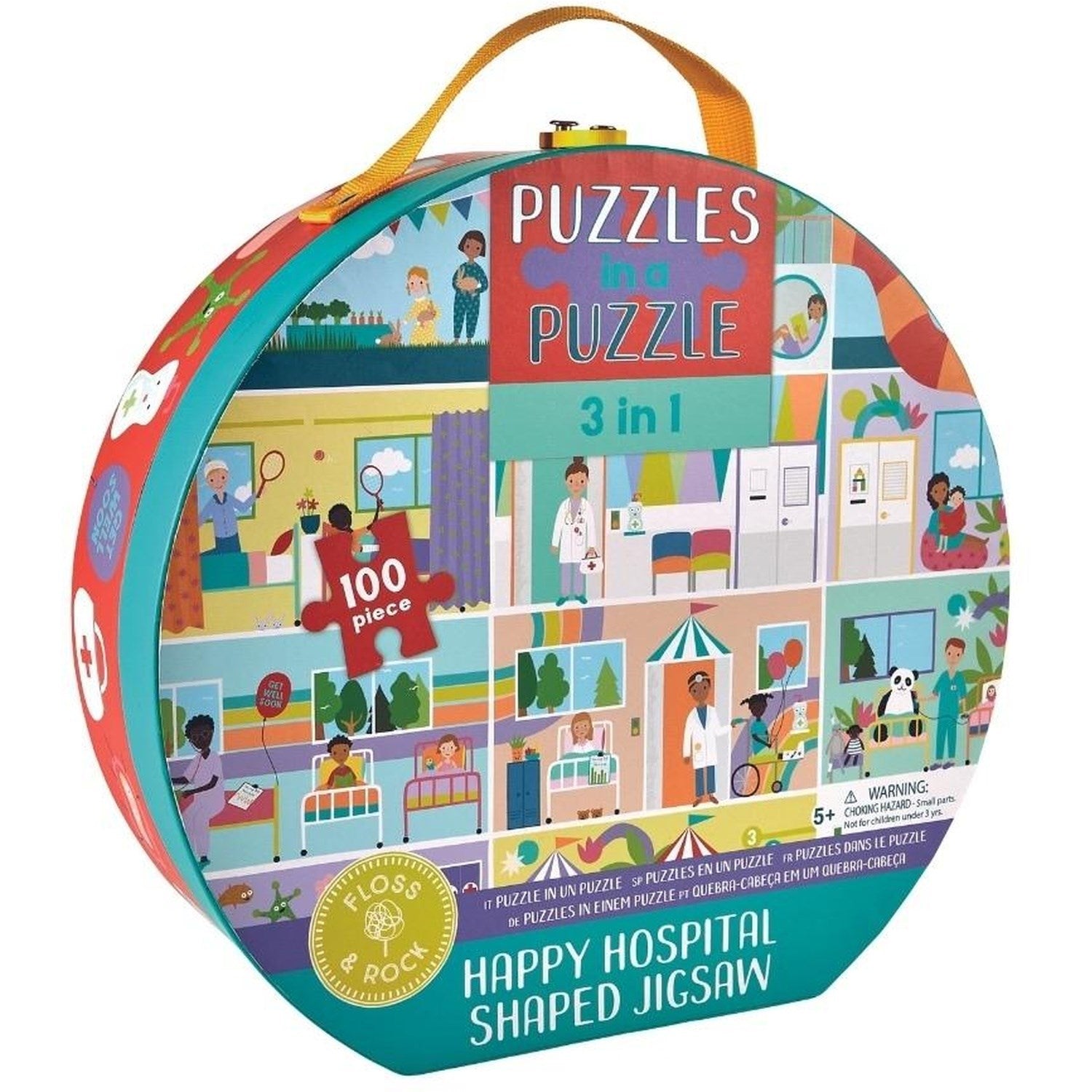 3 I 1 Puslespil M. 100 Brikker Happy Hospital fra Floss & Rock