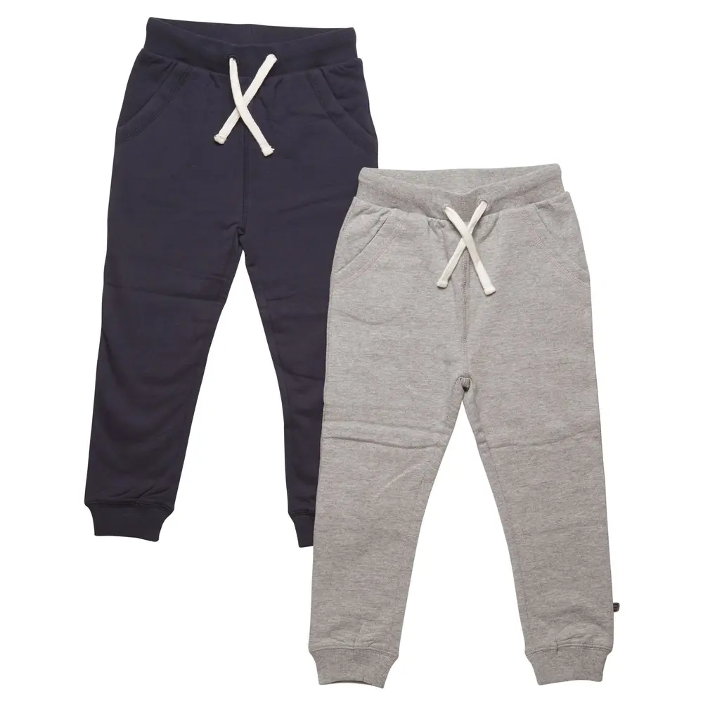 2-Pak Basic Sweatpants i Navy og Grå fra Minymo