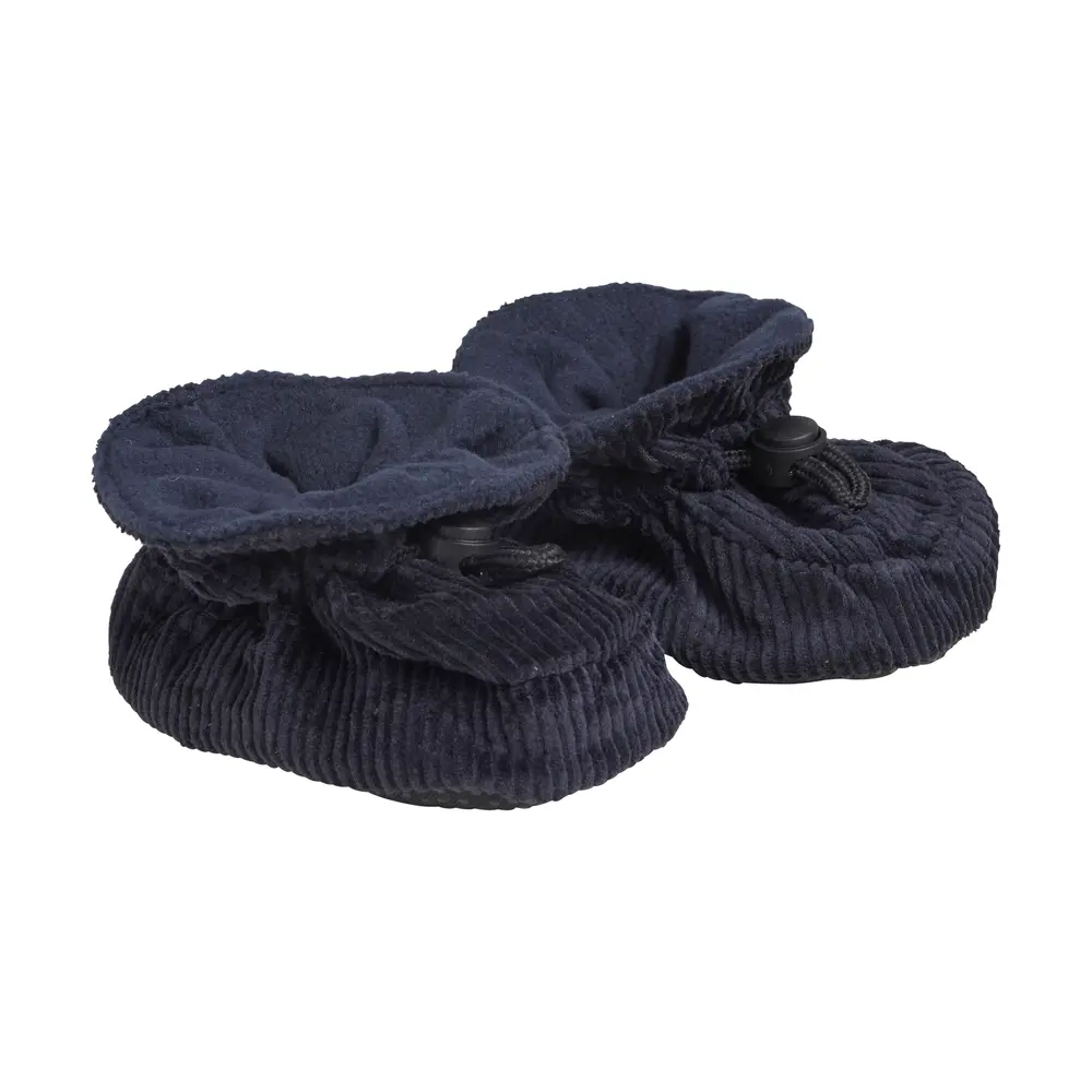Bløde navy corduroy futter til baby med justerbar lukning