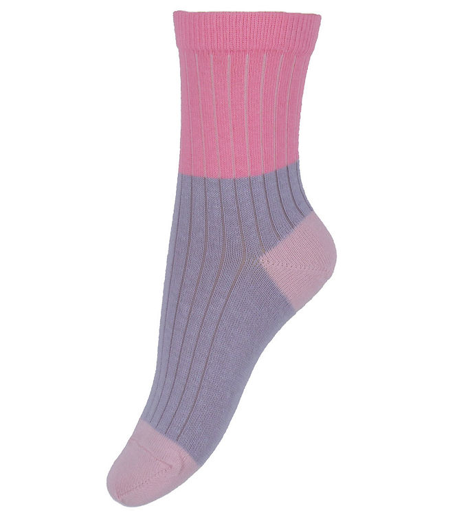 Strømper   Rib   Block Colour   Pink Cosmos fra Melton