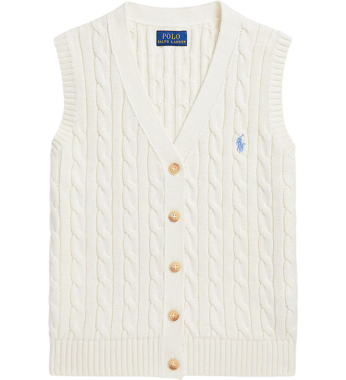 Hvid Strikvest fra Polo Ralph Lauren - Fantastisk Tilbud!