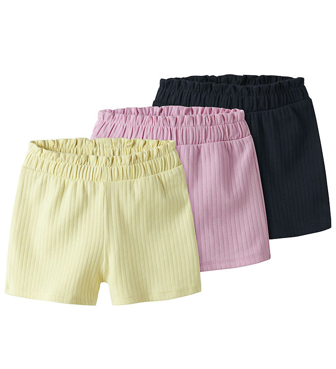 3 Pak Rib Shorts Nmfsurajali i Pink Frosting fra Name It