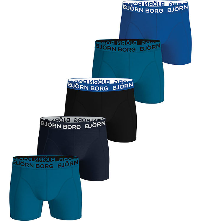 5 Pak Sort og Blå Björn Borg Boxershorts til Børn