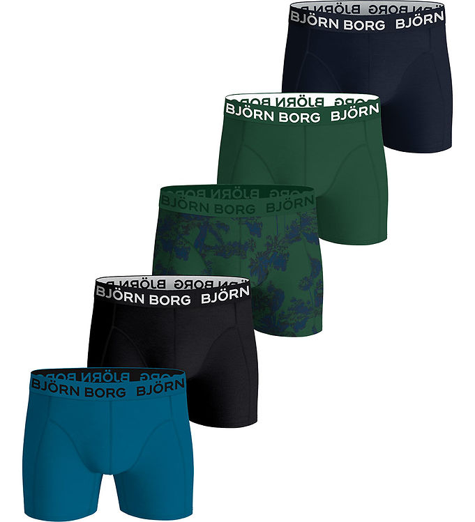 Björn Borg Boxershorts 5 Pak - Sort, Grøn, Blå