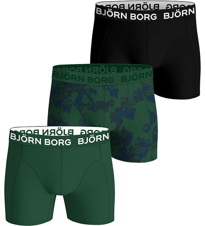 Björn Borg Boxershorts 3 Pak - Sort og Grøn tilbud