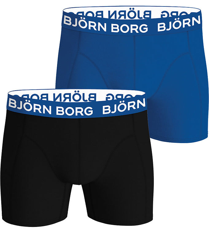 Björn Borg Boxershorts 2 Pak - Blå og Sort tilbud