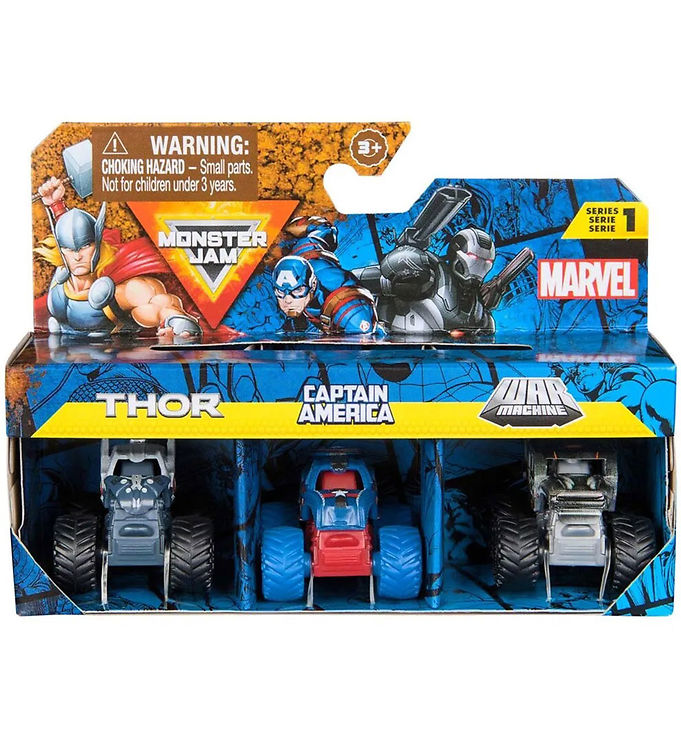 1:87 Mini Marvel 3 Pak fra Monster Jam - Fantastisk tilbud!