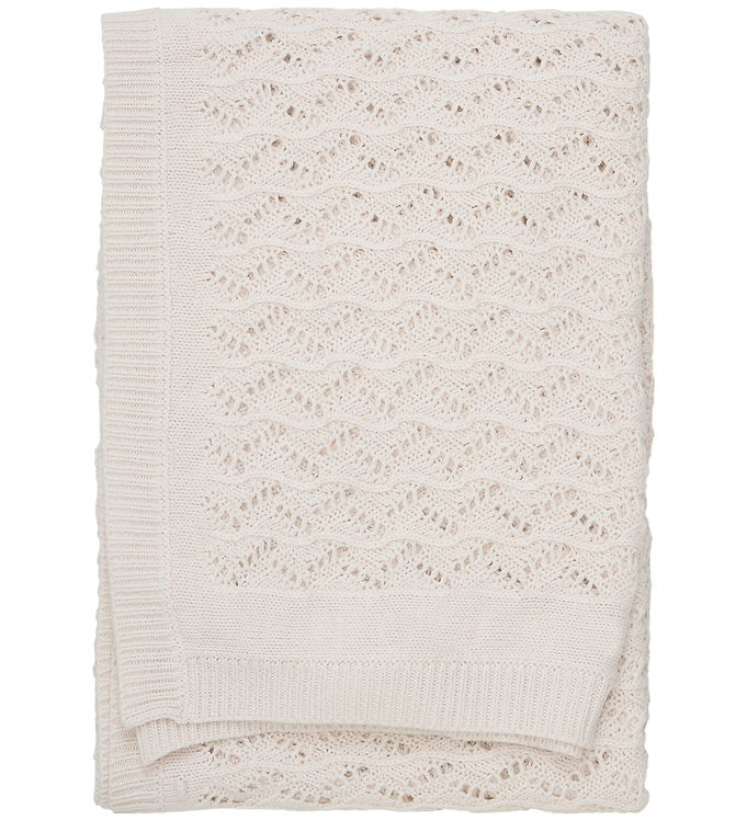 Fixoni Strikket Tæppe 100x100 Cm i Eggnog - Udsalg!