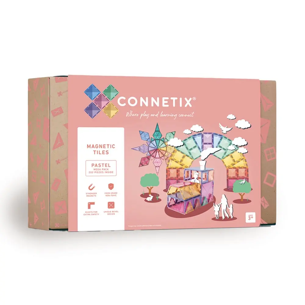 Connetix Mega Pack - Magnetsæt 202 Dele i Pastelfarver
