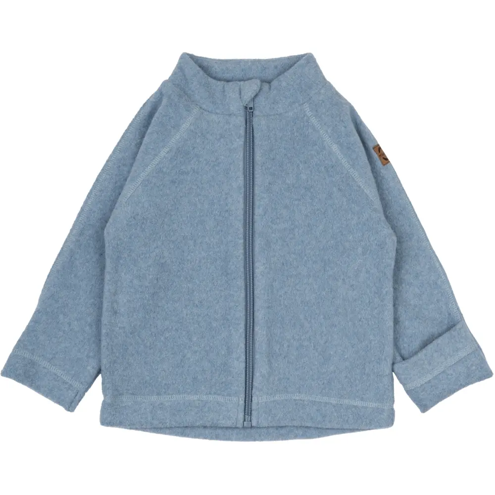 Bomuld Fleece Baby Jakke   Fadeddenim   6 Mdr. fra Mikk-line