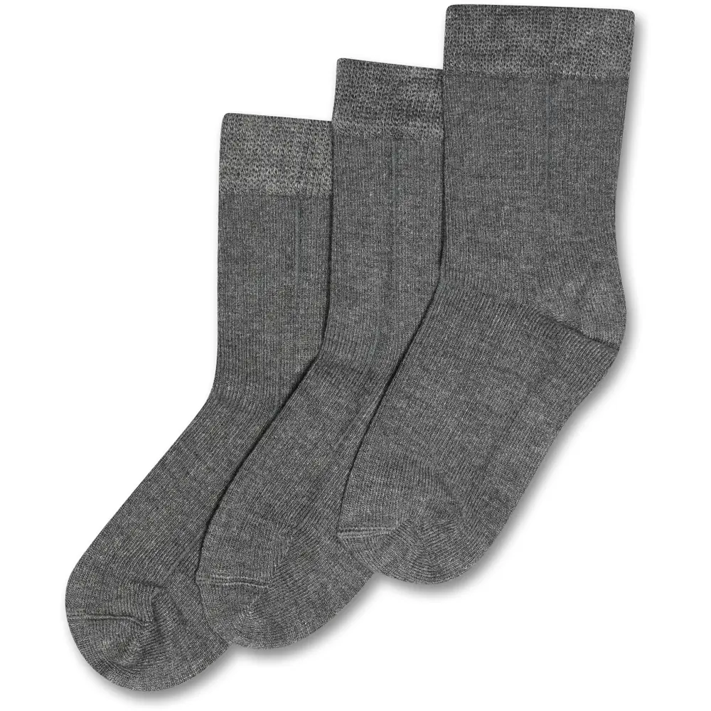 Bamboo Strømper 3 Pak   Gray Mel   27 30 fra Minipop