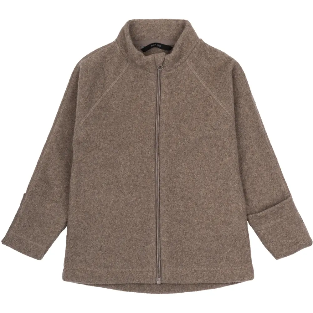 Bomuld Fleece Baby Jakke   Melange Denver   68 fra Mikk-line