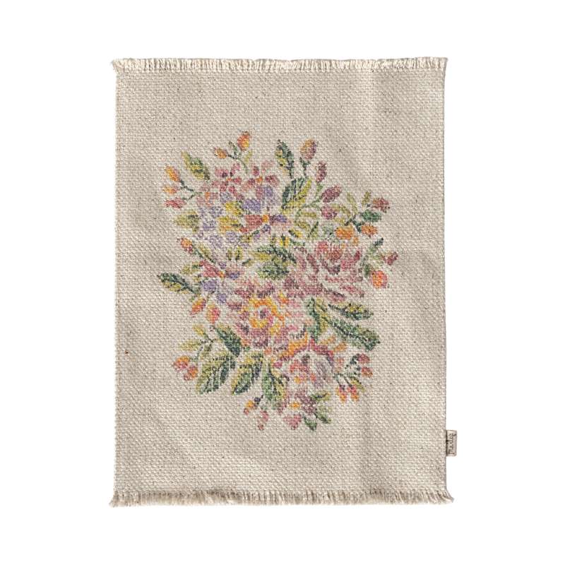 Blomster Tæppe til Dukkehuse - Stor Mus & Miniature