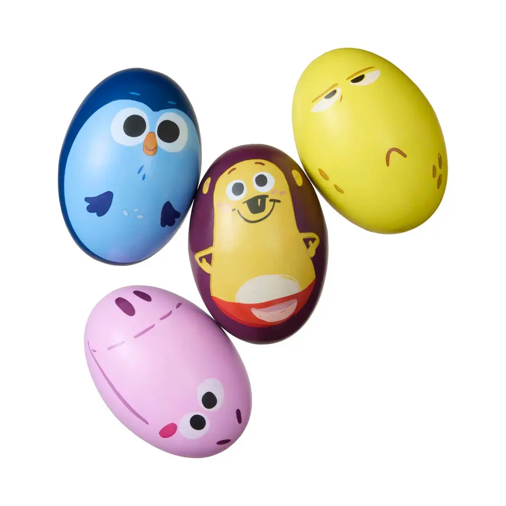 Børste Egg Shaker, 4-pak til Musikleg og Læring
