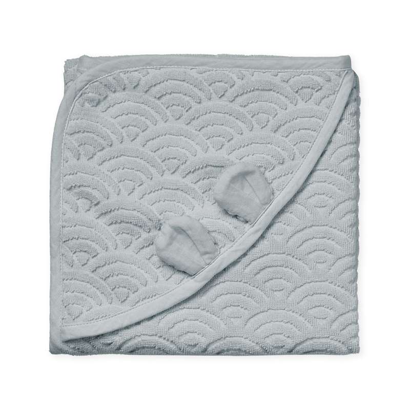 GOTS Baby Håndklæde med Hætte og Ører - Classic Grey