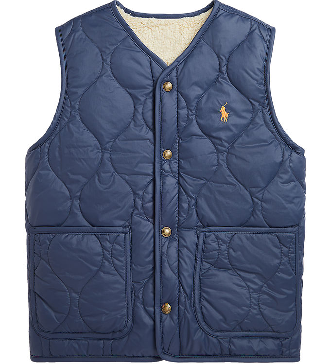 Dunvest M. Fleece   Vendbar   Navy Beige fra Polo Ralph Lauren
