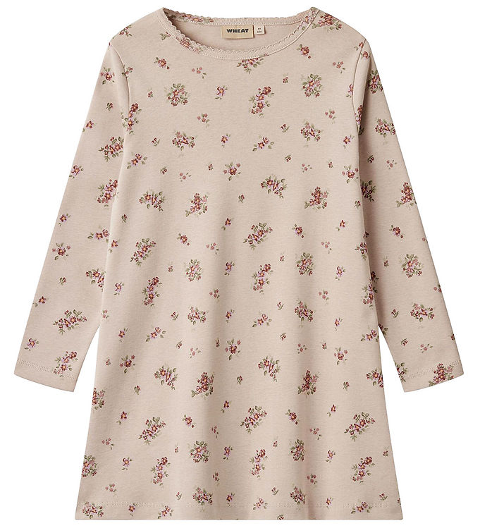 Natkjole Iben med Pale Lilac Flowers fra Wheat