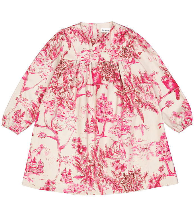 Kjole   Beige M. Pink Print fra Christina Rohde