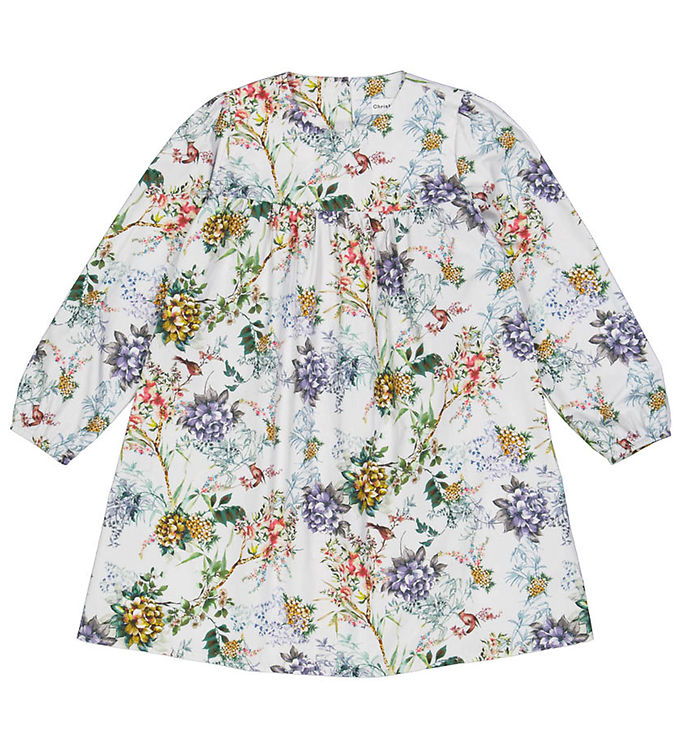 Blågrå Kjole med Blomster fra Christina Rohde - Tilbud!