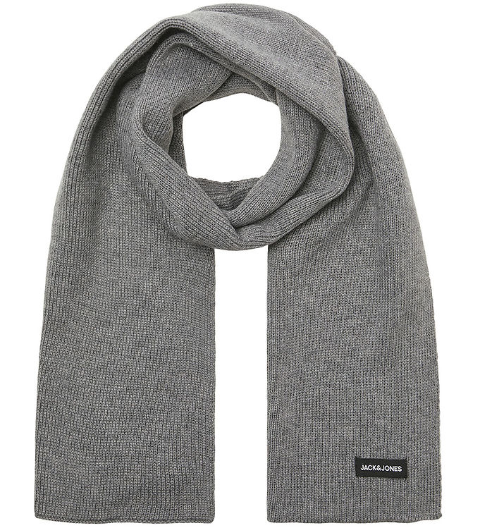 Strikket Halstørklæde Jacdna i Grå Melange fra Jack & Jones