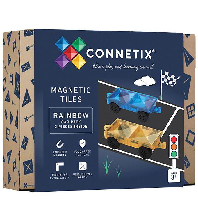 Magnetsæt   2 Dele   Rainbow Car Pack fra Connetix