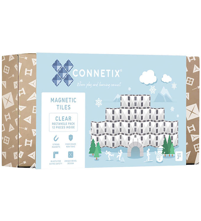 Magnetsæt   12 Dele   Clear Rectangle Pack fra Connetix