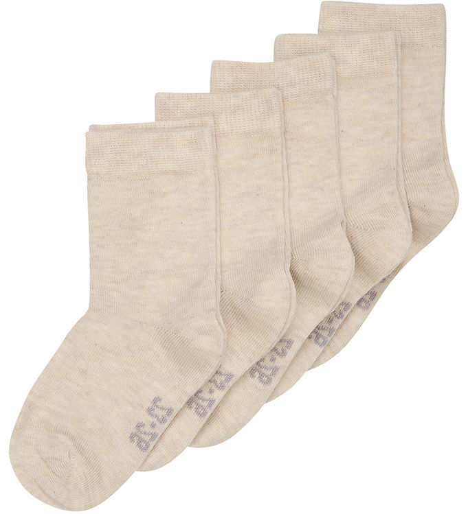 Strømper   5 Pak   Silver Mink Melange fra Minymo