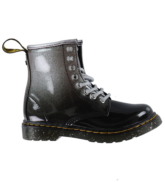 Dr. Martens 1460 Glitter J Støvler i Sølv og Sort