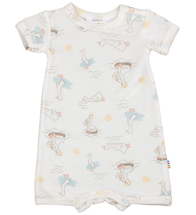 Joha Sommerdragt i Uld Silke - Off White med Print