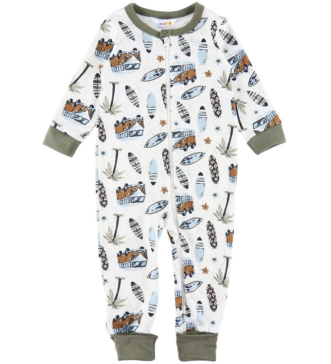 Joha 2i1 Natdragt Off White med Print - Fantastisk Tilbud!