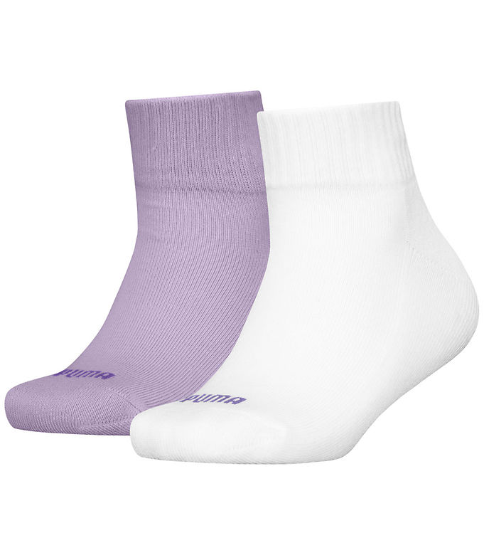 Ankelstrømper   2 Pak   Kids Quarter   Lilla Hvid M. Hjerte fra Puma