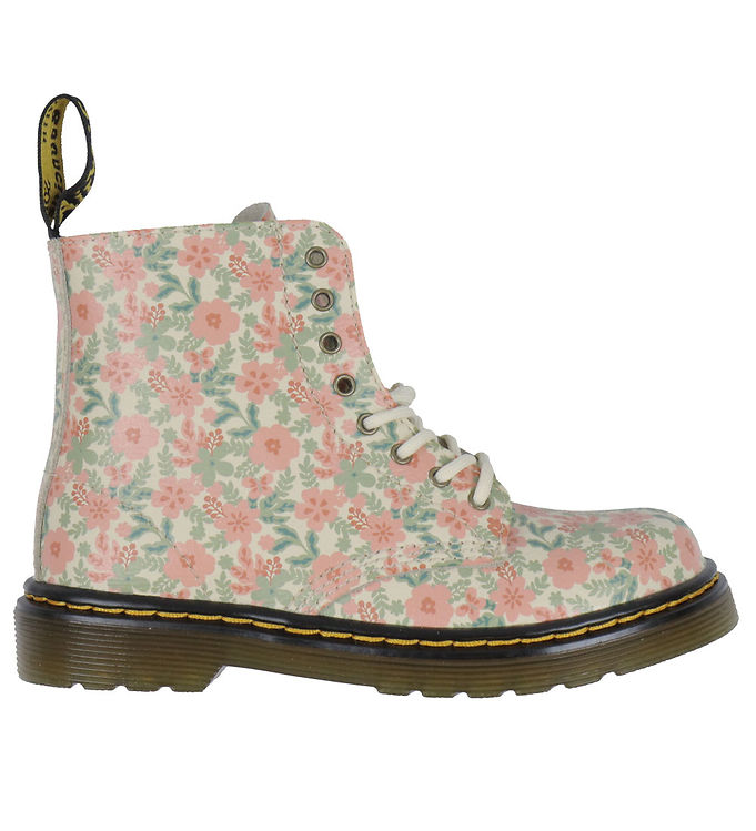 Dr. Martens 1460 Pascal Støvler i Cloud Cream med Blomster