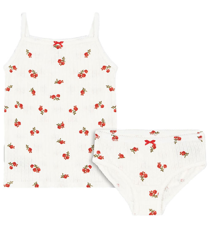 Undertøjssæt   Rib   Minnie   Rose Red M. Hulmønste fra Konges Sløjd