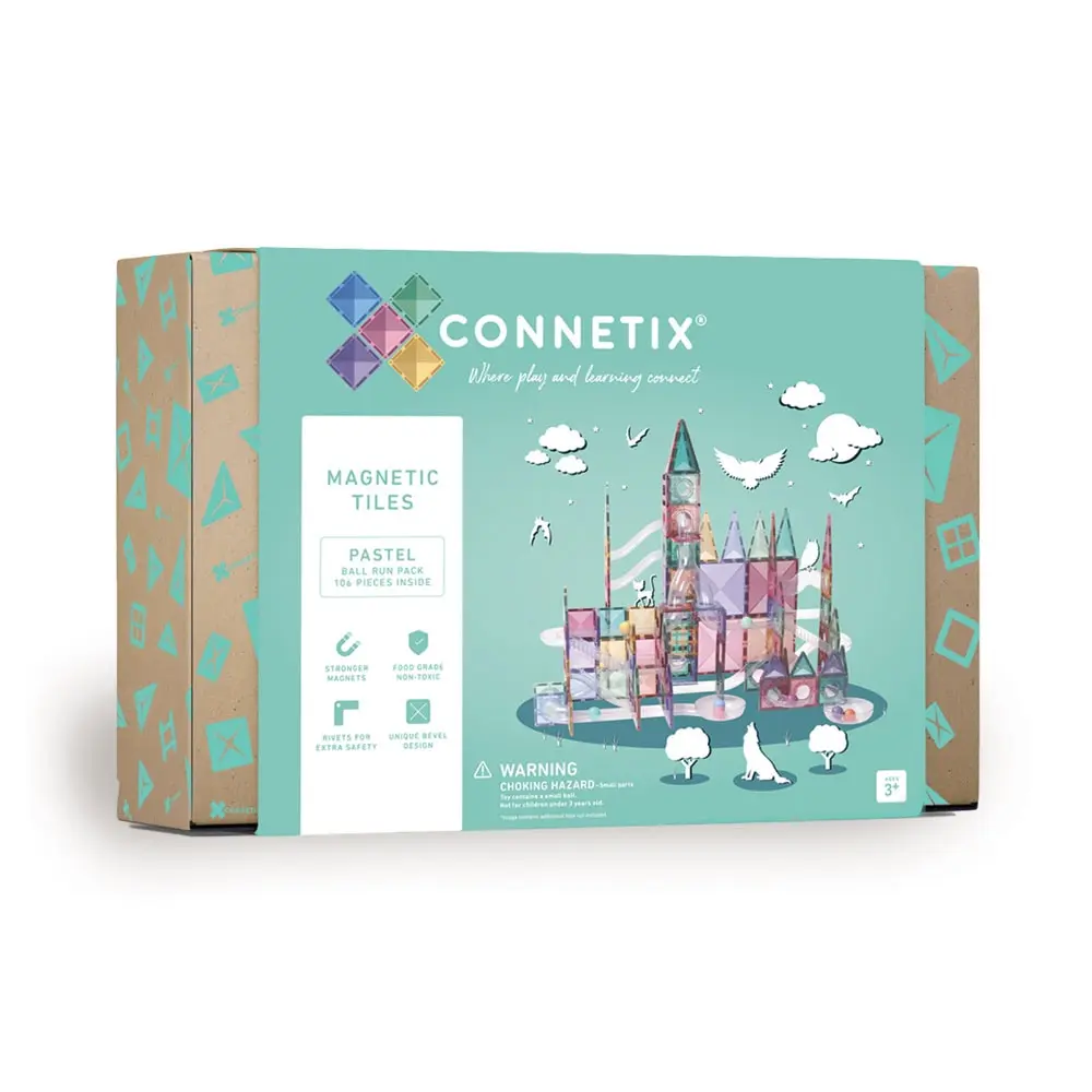 Connetix Ball Run Pack - Magnetsæt med 106 Dele i Pastel