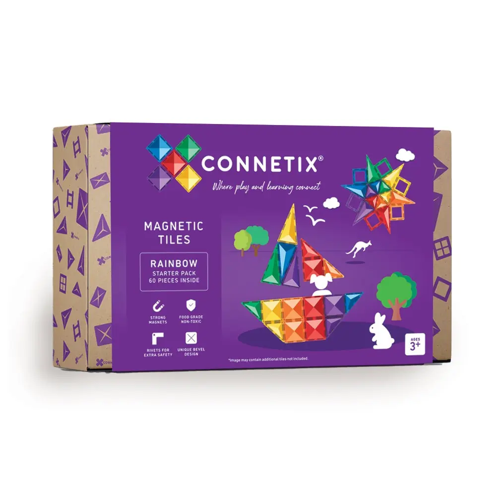 Connetix Starter Pack - Magnetsæt 60 Dele - Regnbue