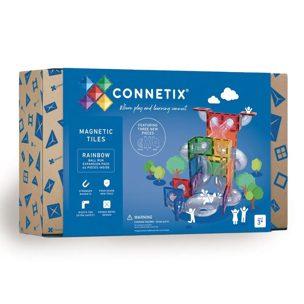 Connetix Ball Run Udvidelsessæt 66 Dl i Regnbuefarver
