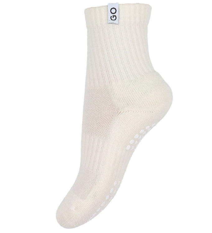 Skridsikre Strømper   Off White fra Gobabygo