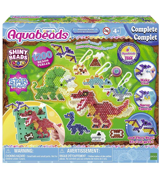 Perlesæt med 1200+ Stk. Dinosaurverden fra Aquabeads