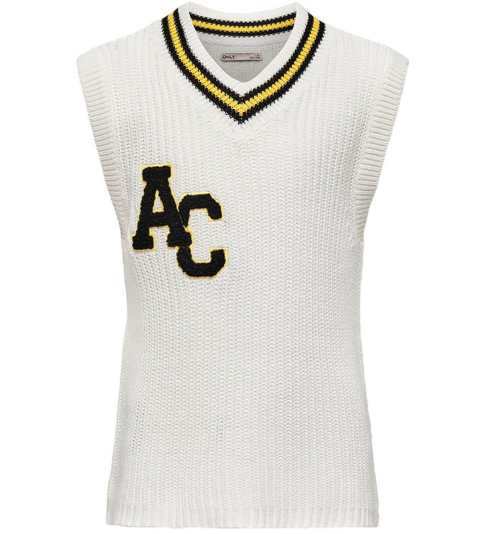 Kogfia College Vest - Cloud Dancer Black fra Kids Only