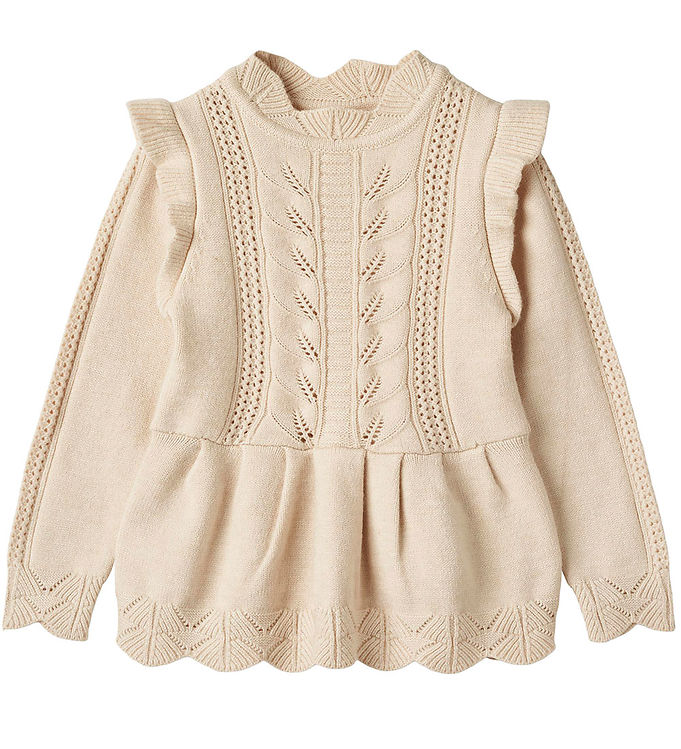 Alilly Peplum Bluse i Viskose - Sandshell fra Fliink