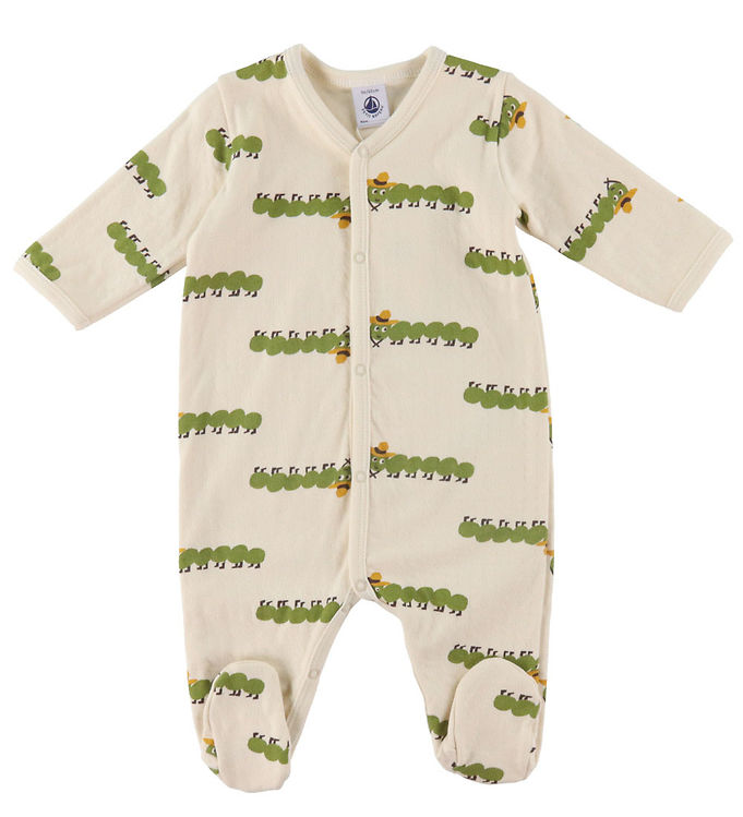 Creme Heldragt med Fødder og Print fra Petit Bateau