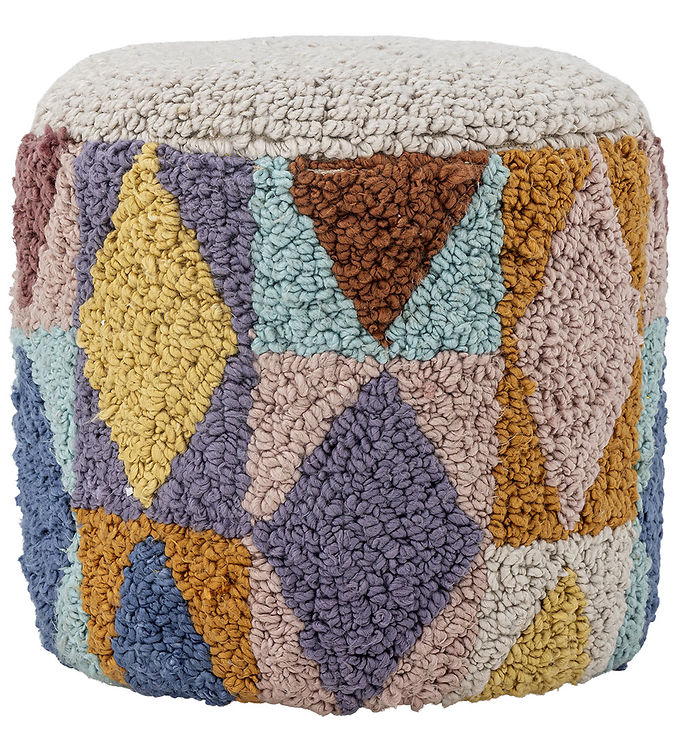 Bloomingville Miaki Puf 30x30 Cm Grå Multifarvet Tilbud