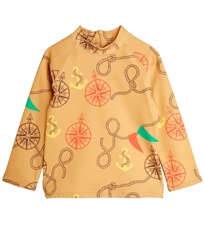 Badebluse   Uv50+   Nautical Aop   Beige fra Mini Rodini