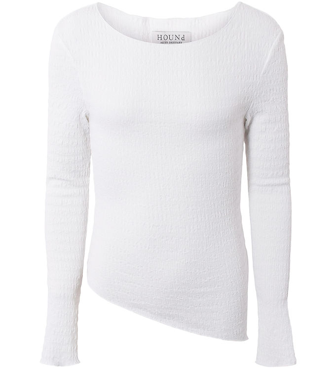 Asymmetrisk Hvid Bluse fra Hound - Fantastisk Tilbud!