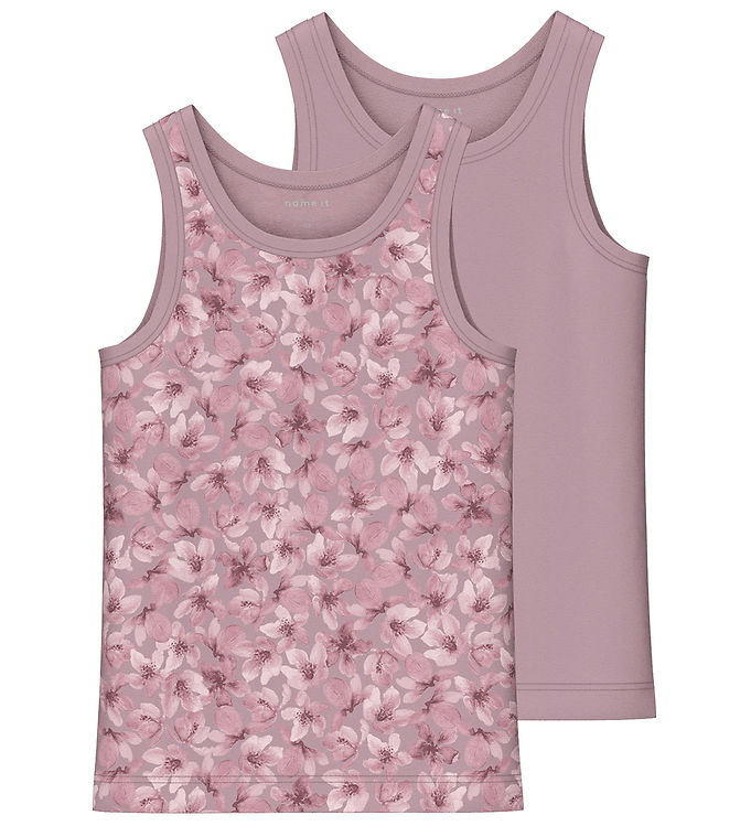 Undertrøje   Noos   Nmftank   2 Pak   Mauve Shadows fra Name It
